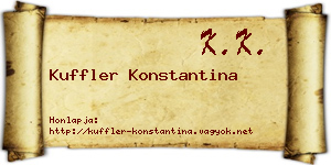 Kuffler Konstantina névjegykártya